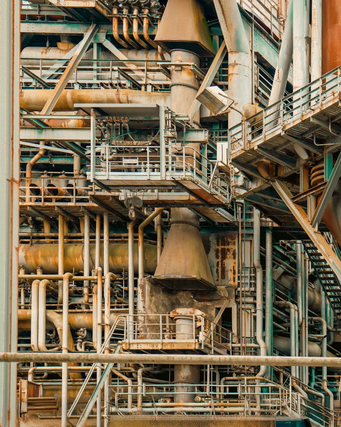 services-04 Industrial Pipes Rusty Machinery Abstract Structure Poster Texture